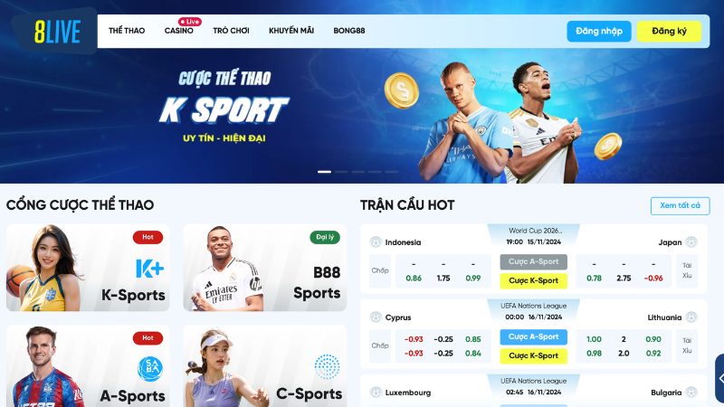 Giới thiệu tổng quan nhà cái 8live